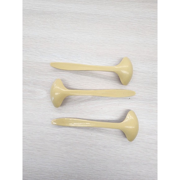 Tupperware Condiment Caddy Set Almond/Harvest Gold With 3 Serving Spoons Vintage - Picture 13 of 16